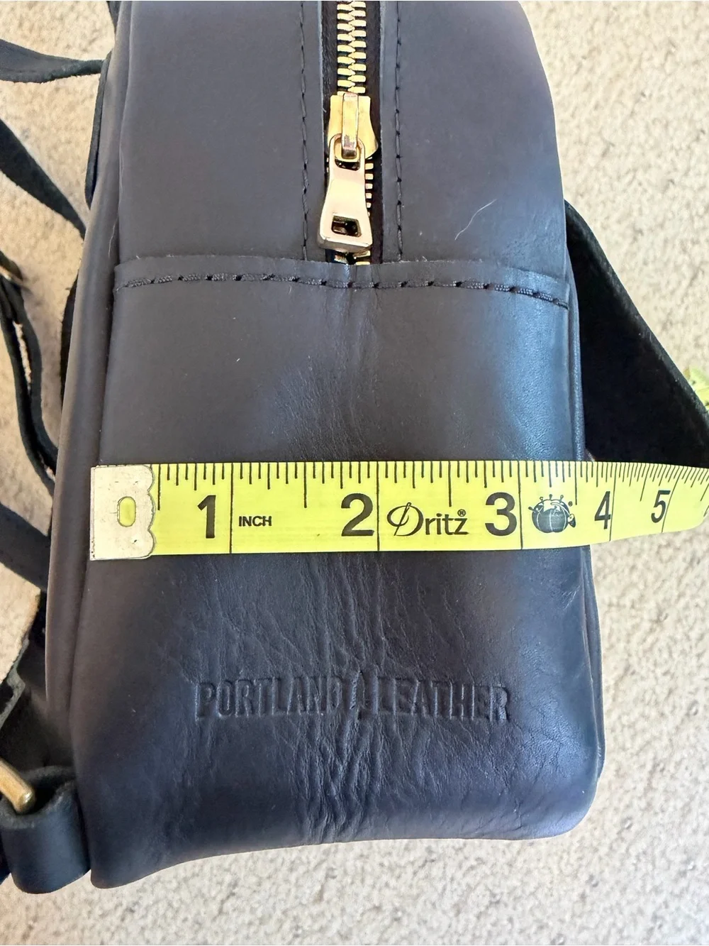 Portland Leather Goods Snap Mini Backpack Black Full Grain Leather Everyday NWOT
